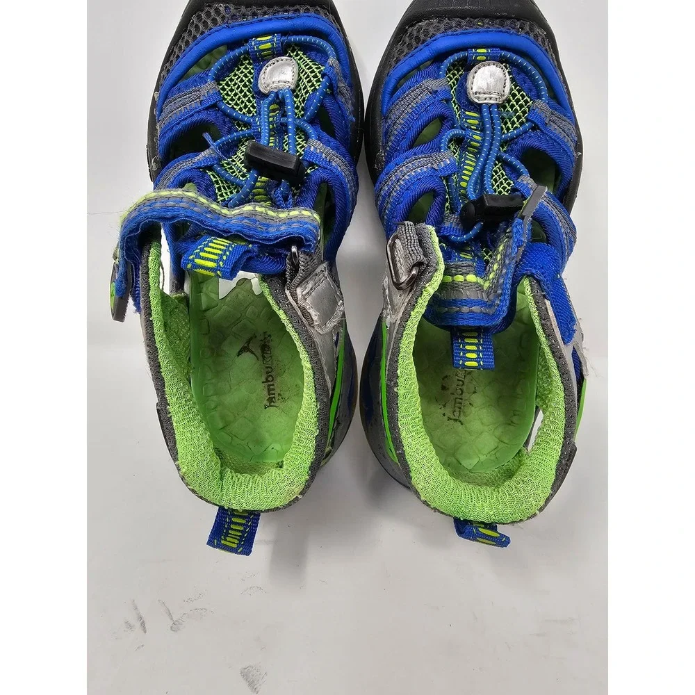 Jambu‎ Piranha Kids Water Sandals Blue Green JS170002 Sz 12 Outdoor Hiking Shoes